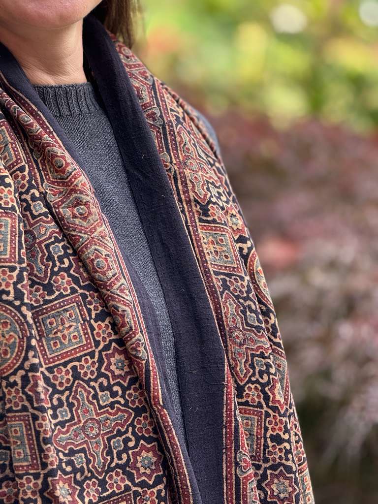 Nonviolent Silk Shawl - Ajrakh