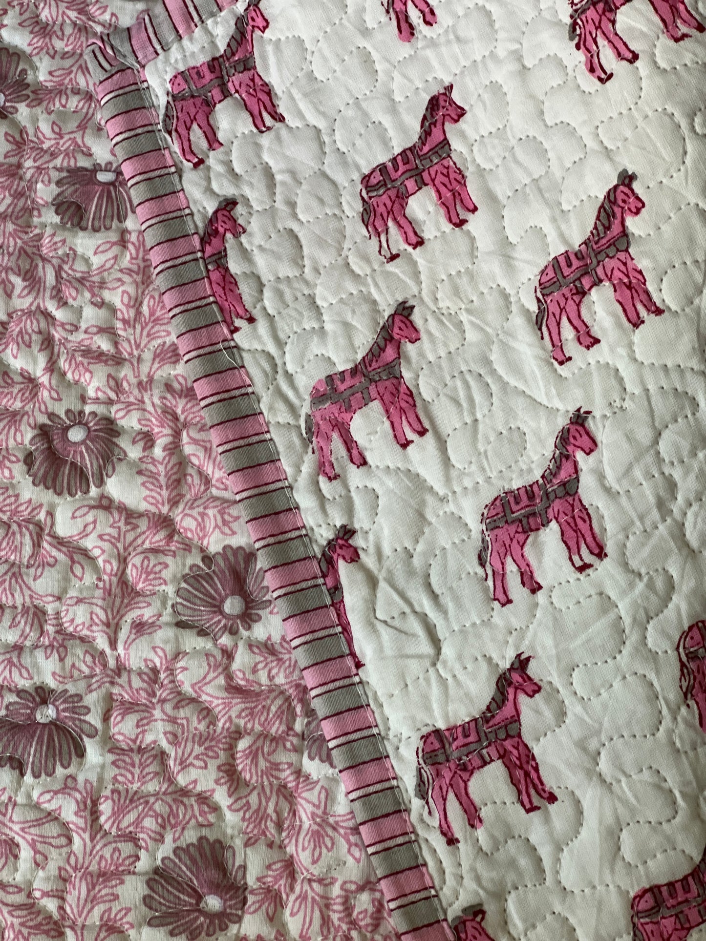 Crib Quilt, Pink Pony