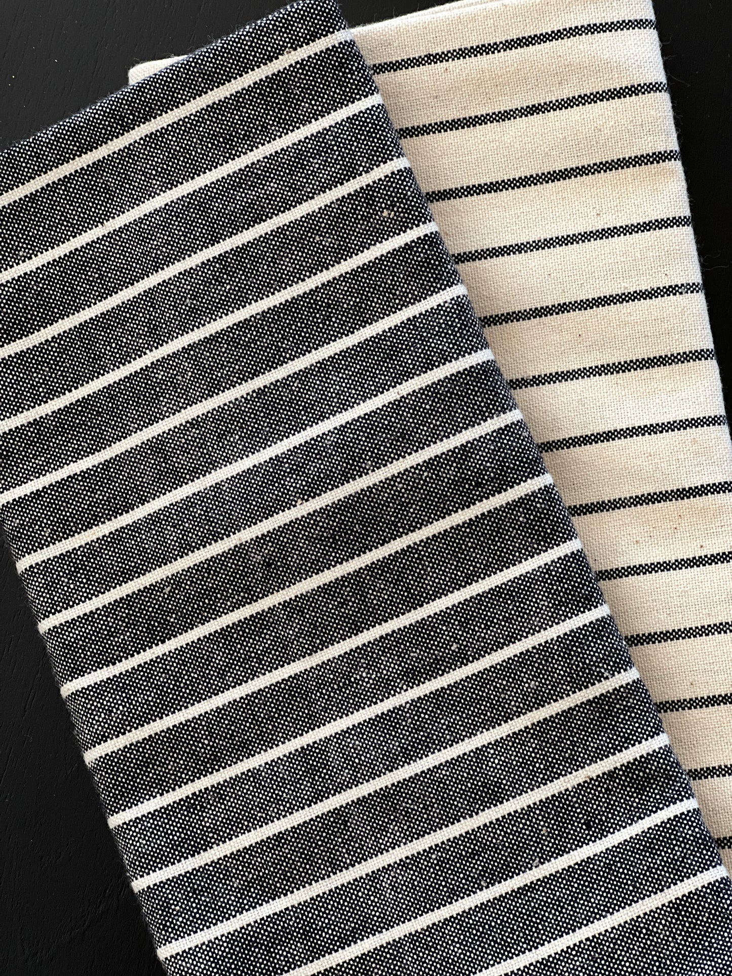 Tea Towel - Cosmopolitan Stripe - Licorice & Irish Cream (Set of 2)