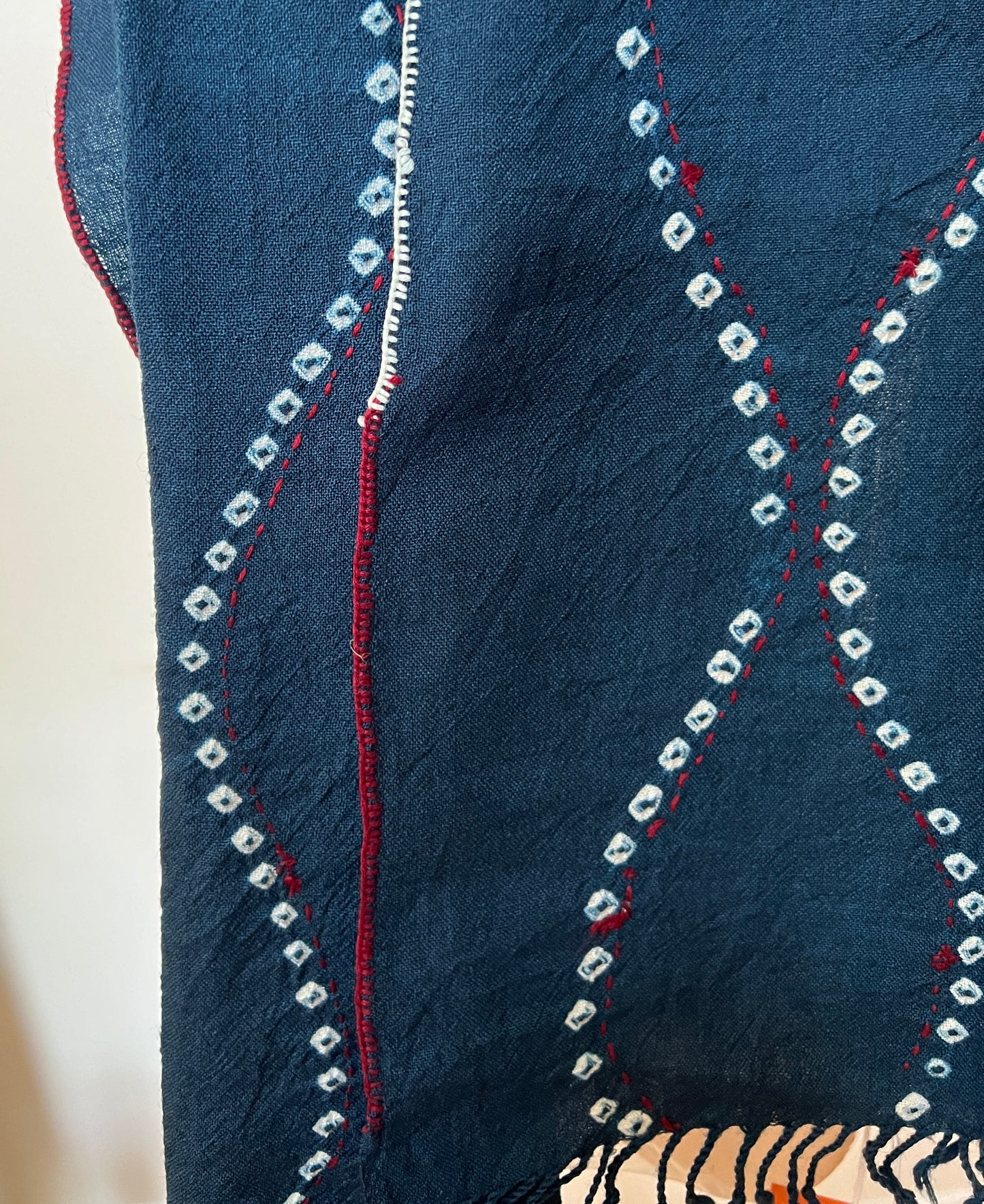 Bandhani Wool Stole - Indigo