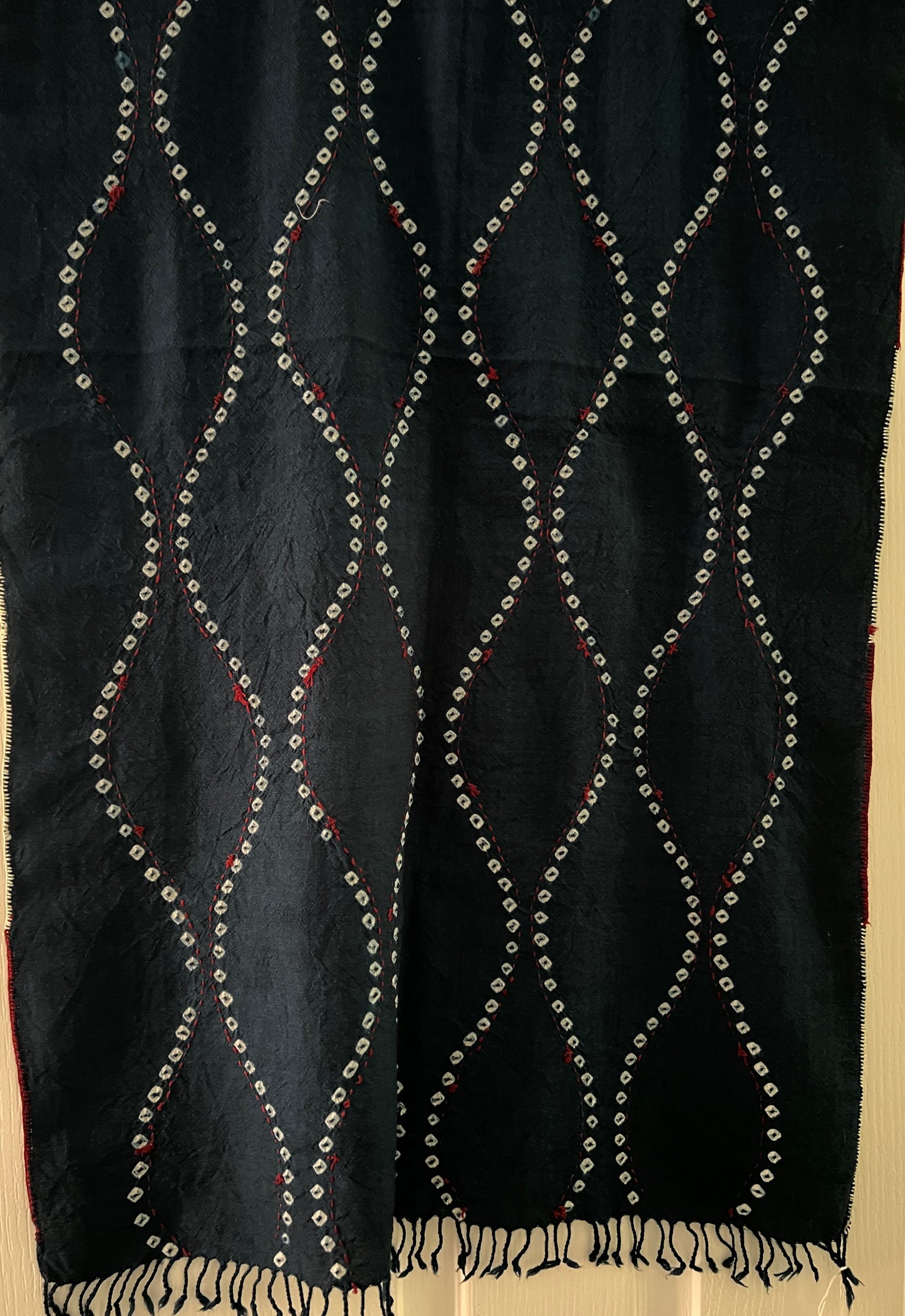 Bandhani Wool Stole - Indigo