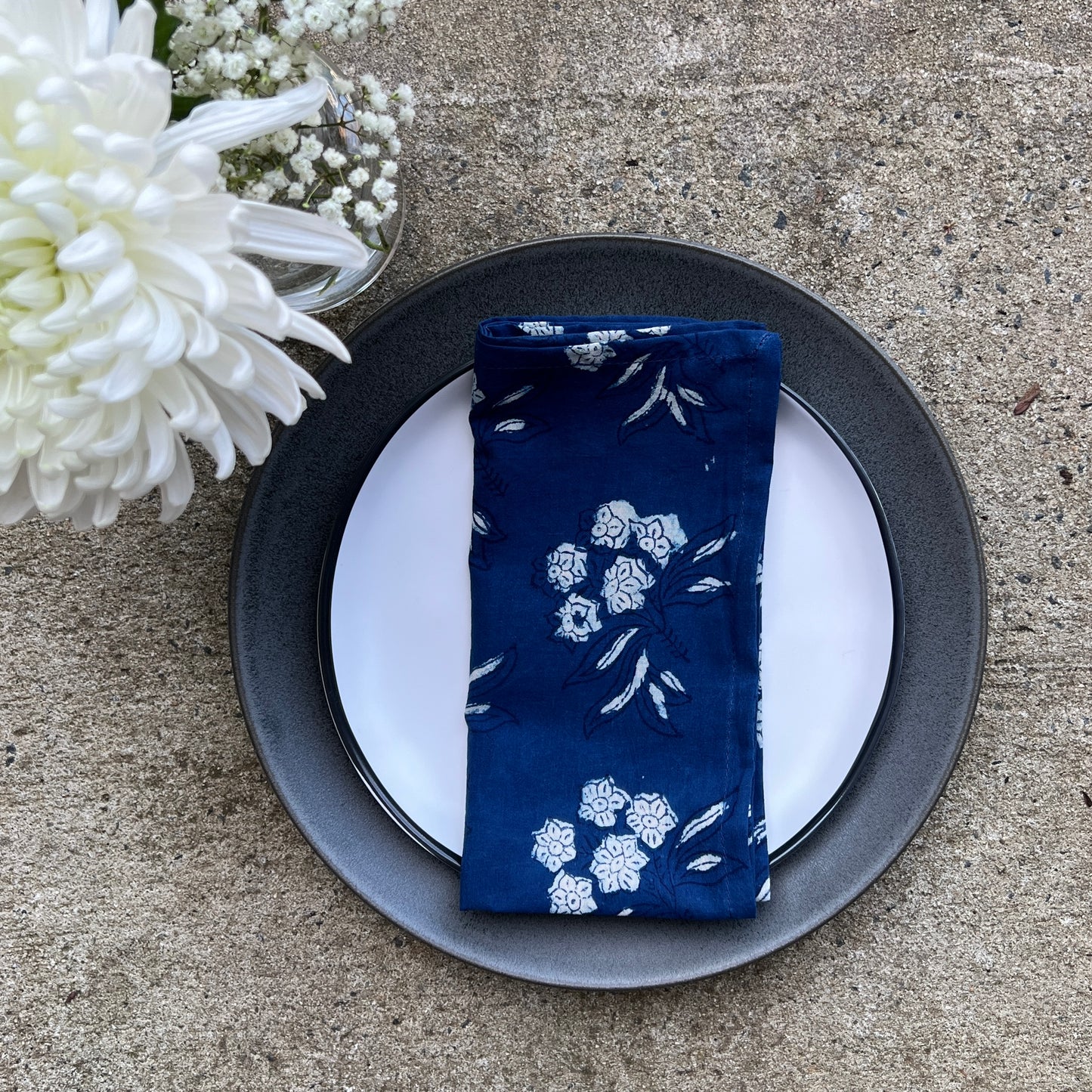 Cotton Table Napkins - Midnight Bloom (Set of 4)