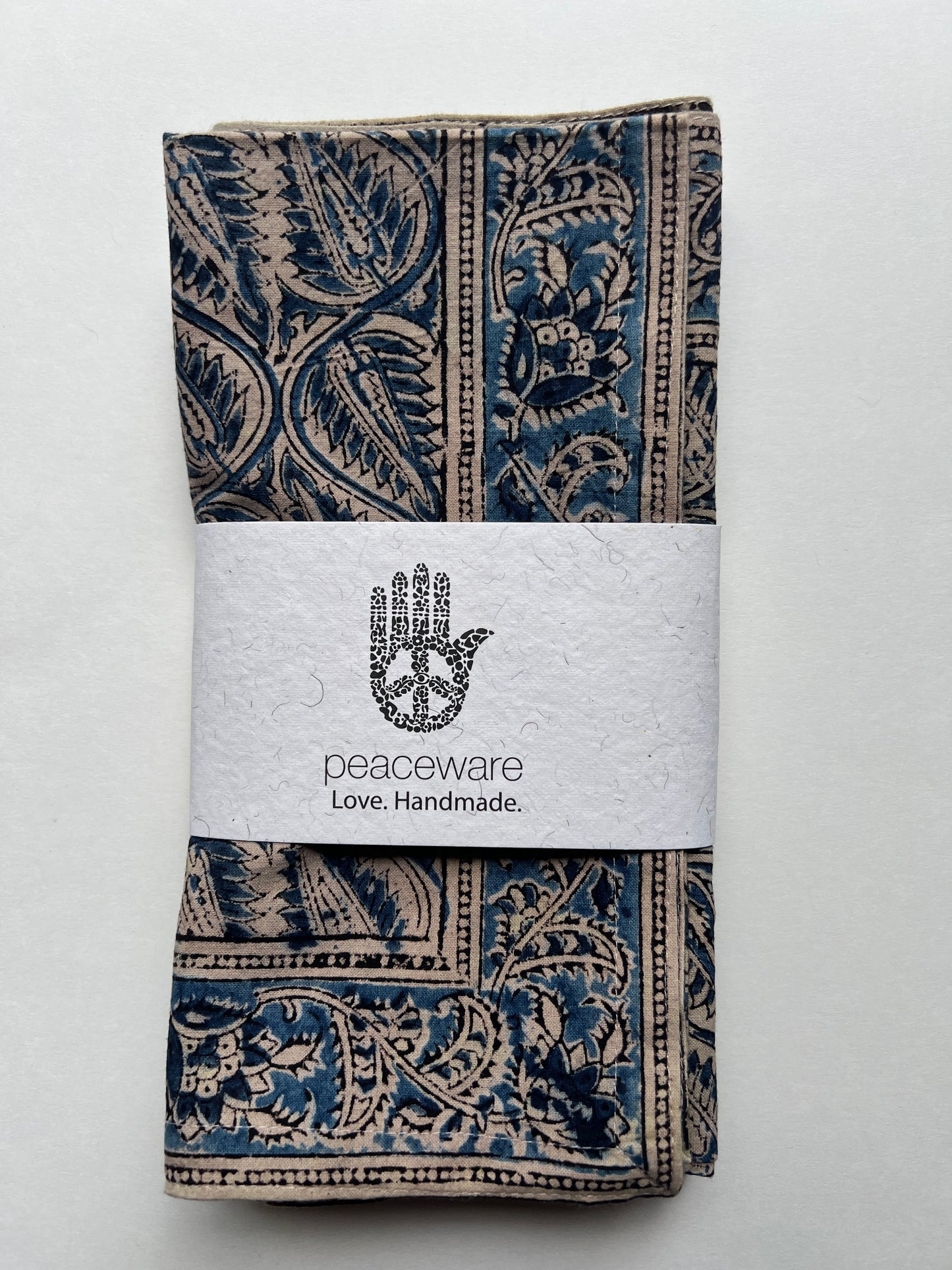 Cotton Table Napkins - Indigo Fern Block Print (Set of 4)