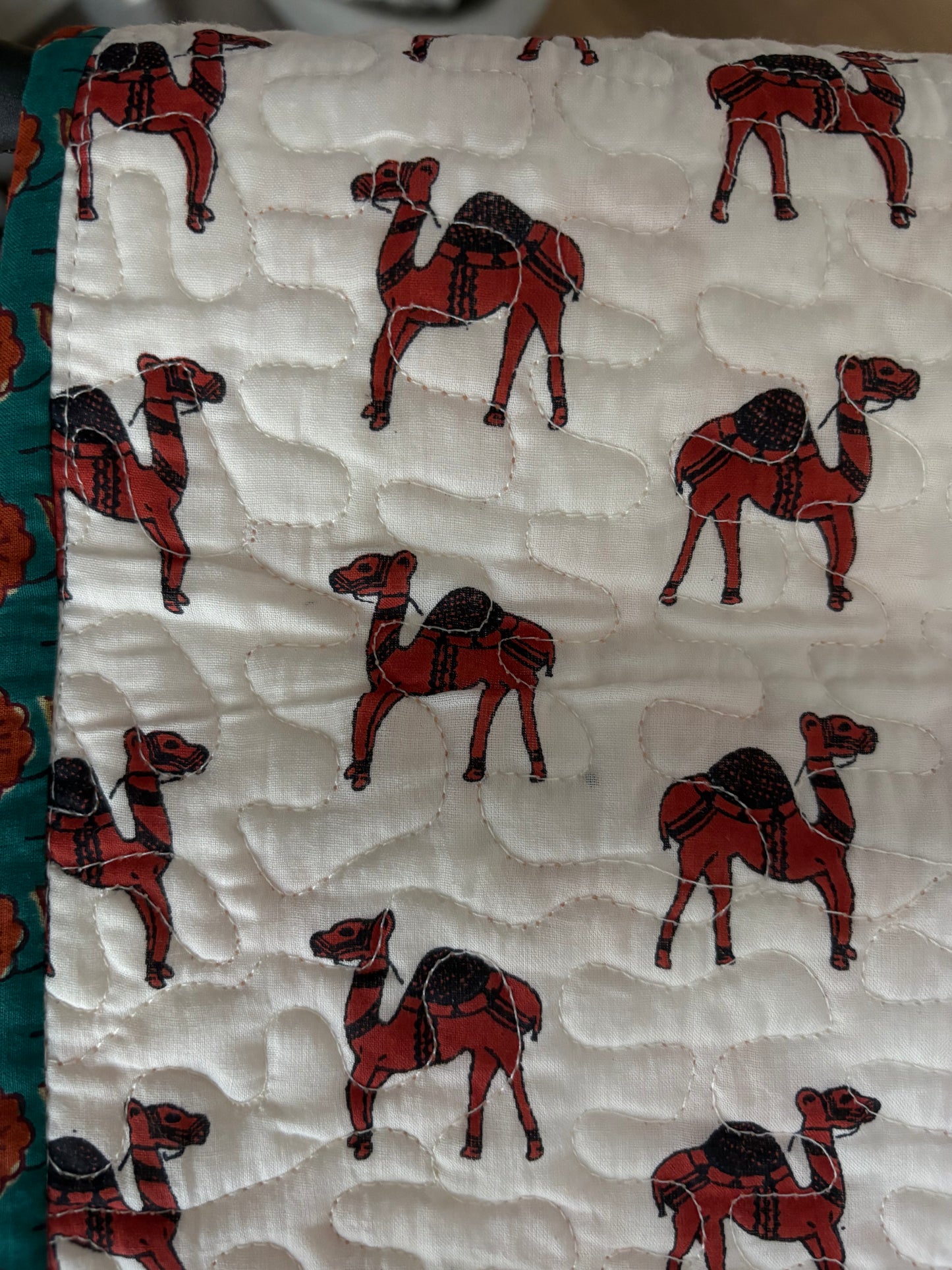 Crib Quilt - Camel & Elephant March