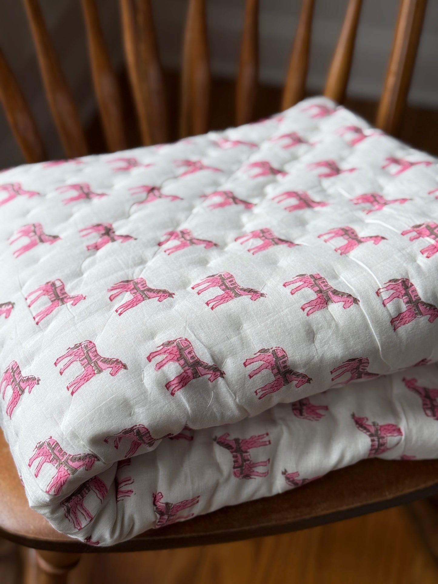 Razai Quilt - Pink Pony