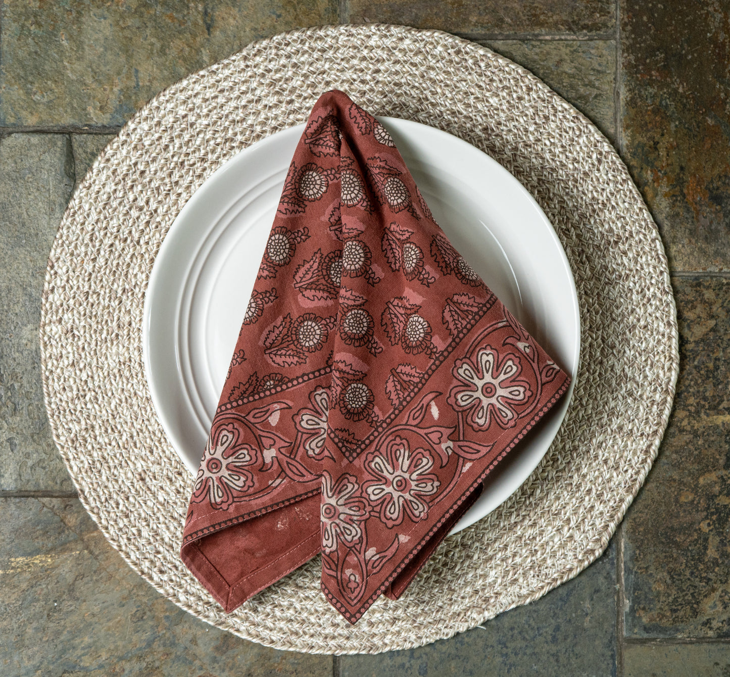 Table Napkins - Dot & Bloom in Plum (Set of 4)