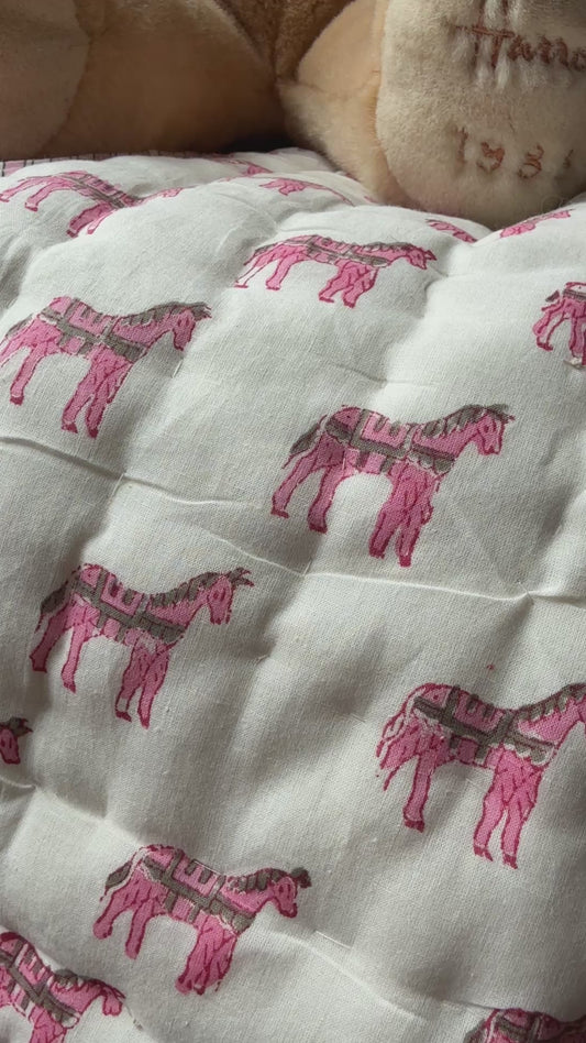 Razai Quilt - Pink Pony