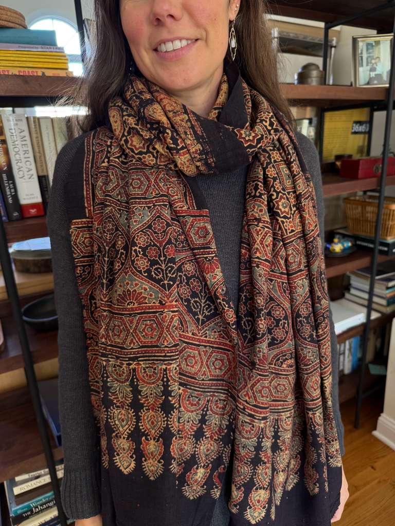 Nonviolent Silk Shawl - Ajrakh