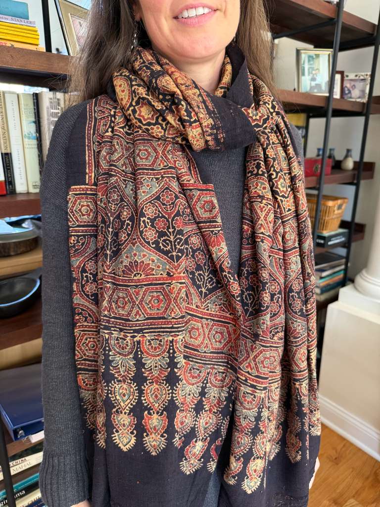 Nonviolent Silk Shawl - Ajrakh