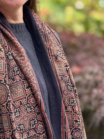 Nonviolent Silk Shawl - Ajrakh