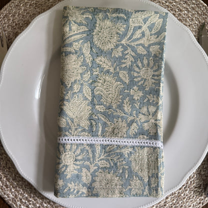 Table Napkins - Water's Edge with Lace detail