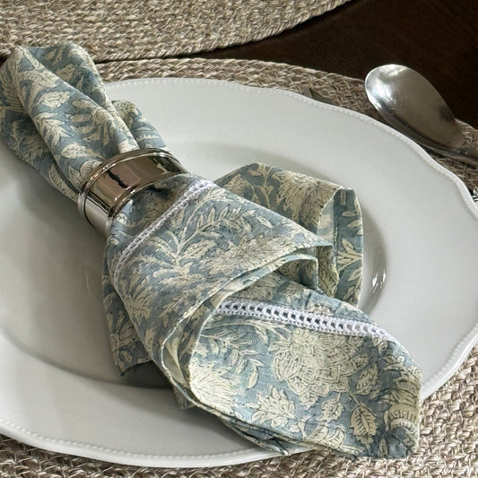 Table Napkins - Water's Edge with Lace detail