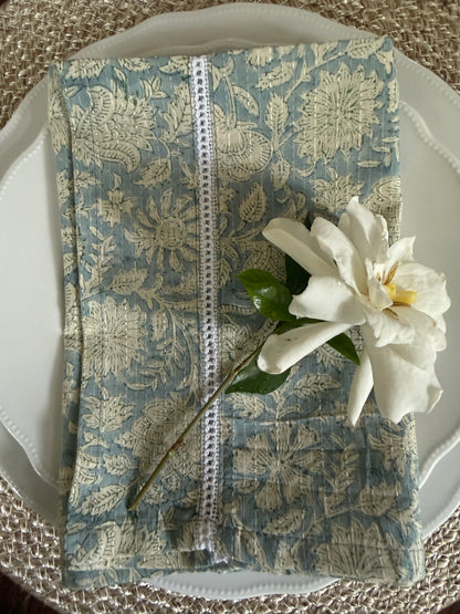 Table Napkins - Water's Edge with Lace detail