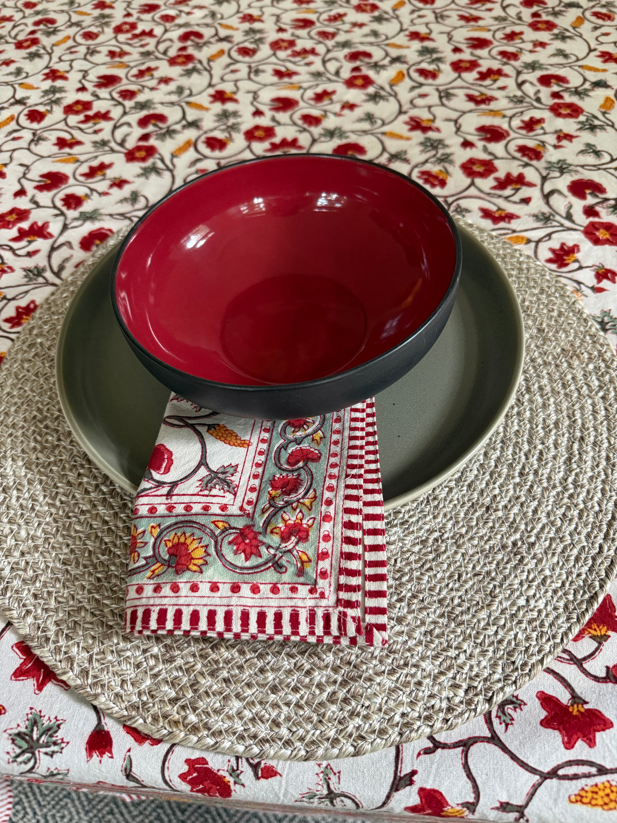 Table Cloth - Block Print - Feast