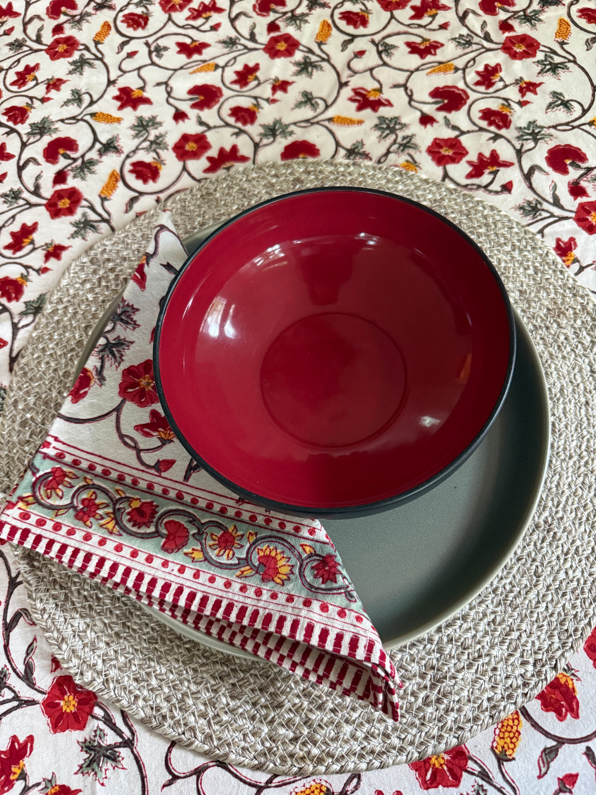 Table Cloth - Block Print - Feast