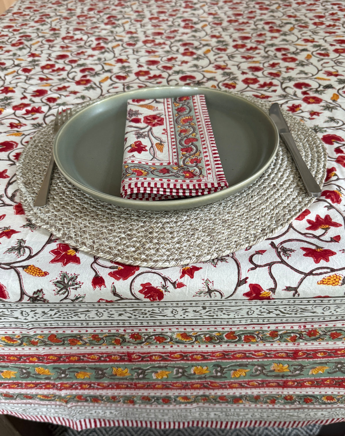 Table Cloth - Block Print - Feast