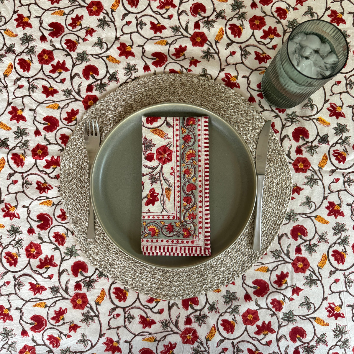 Table Cloth - Block Print - Feast
