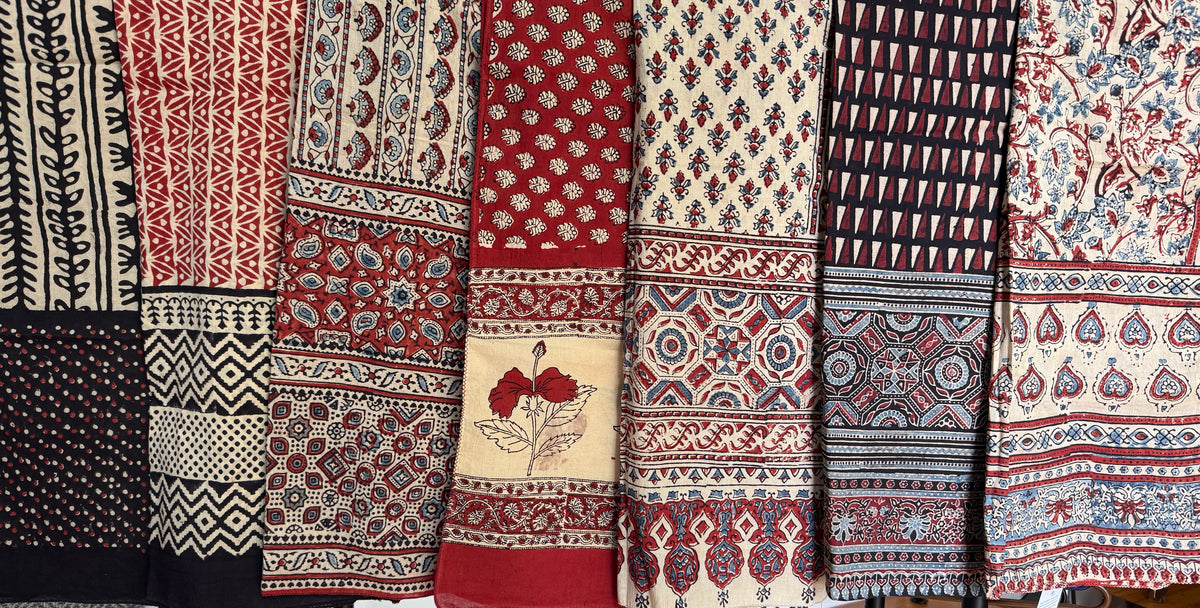 Block Print Rectangular Kutch Scarf - Santa Fe
