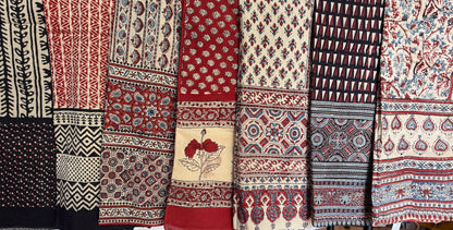 Block Print Rectangular Kutch Scarf - Santa Fe