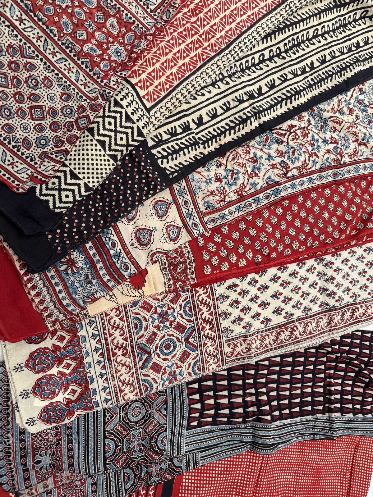 Block Print Rectangular Kutch Scarf - Santa Fe