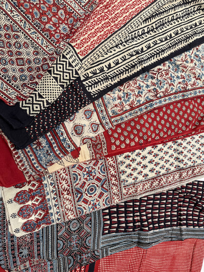 Block Print Rectangular Kutch Scarf - Santa Fe