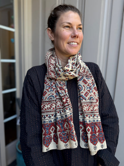 Block Print Rectangular Kutch Scarf - Taos