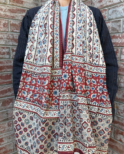 Block Print Rectangular Kutch Scarf - Santa Fe