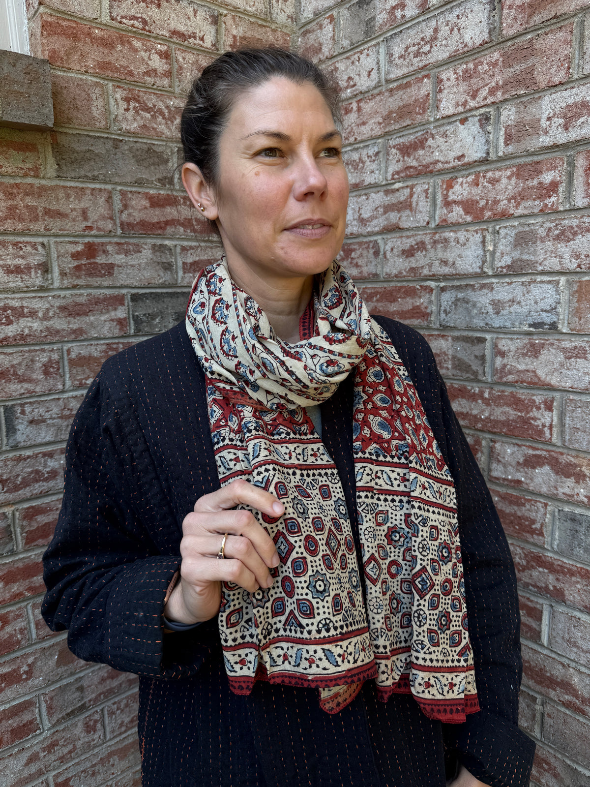 Block Print Rectangular Kutch Scarf - Santa Fe