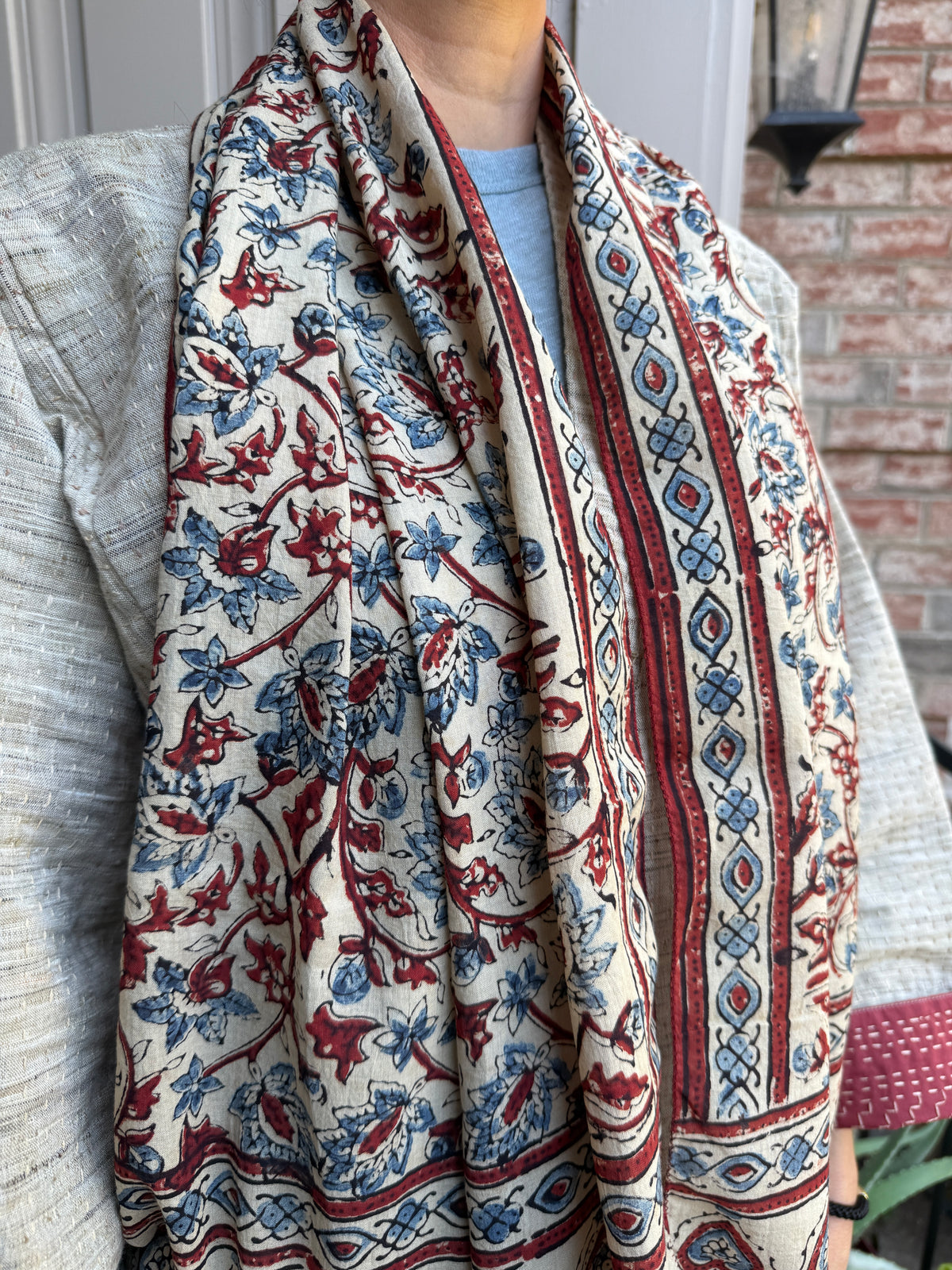 Block Print Rectangular Kutch Scarf - Frisco