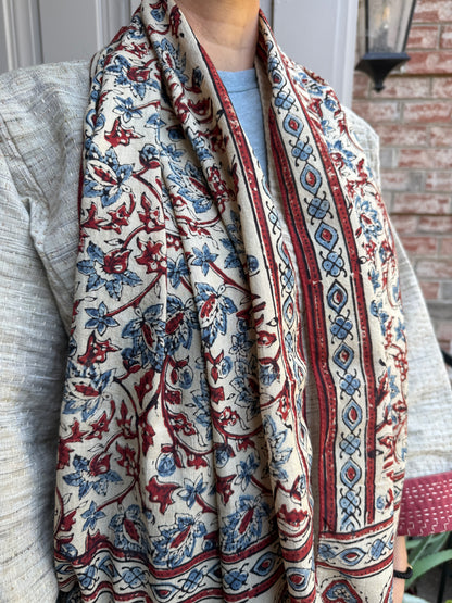 Block Print Rectangular Kutch Scarf - Frisco