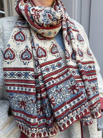 Block Print Rectangular Kutch Scarf - Frisco