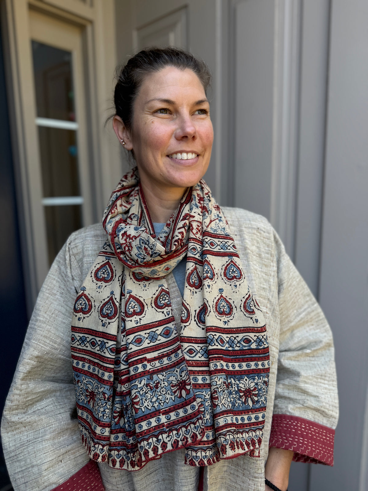 Block Print Rectangular Kutch Scarf - Frisco