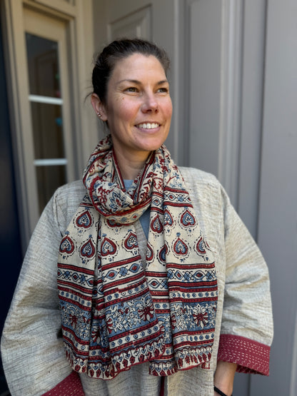 Block Print Rectangular Kutch Scarf - Frisco