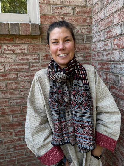 Block Print Rectangular Kutch Scarf - Ladakh