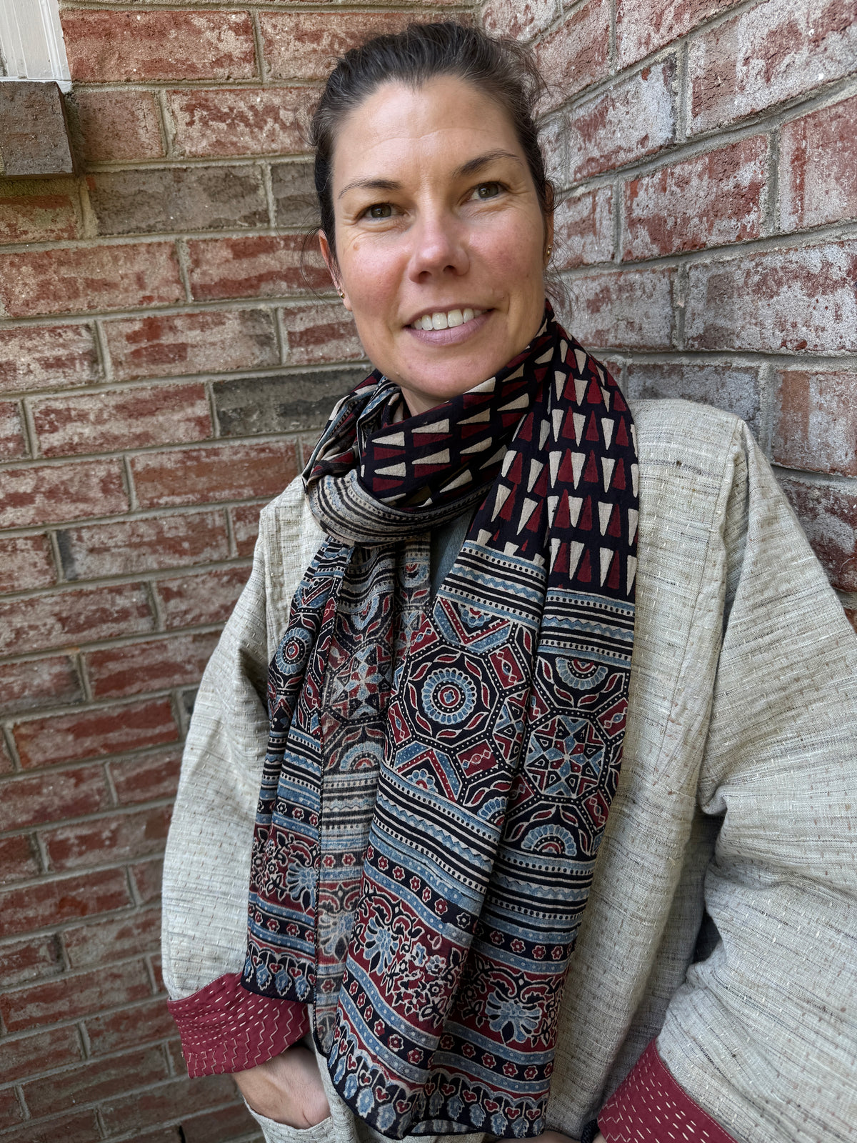 Block Print Rectangular Kutch Scarf - Ladakh