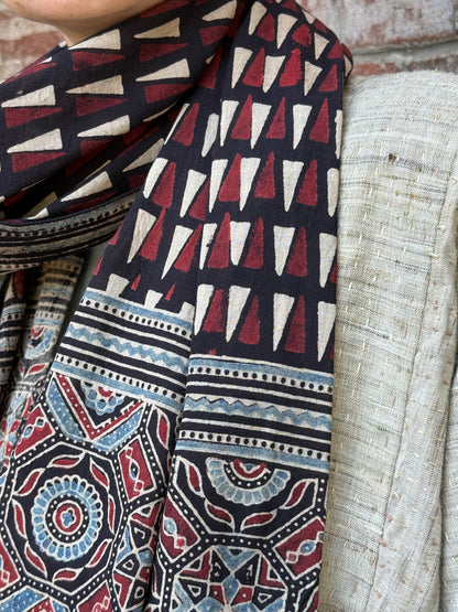 Block Print Rectangular Kutch Scarf - Ladakh