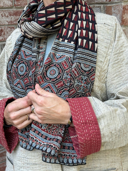 Block Print Rectangular Kutch Scarf - Ladakh