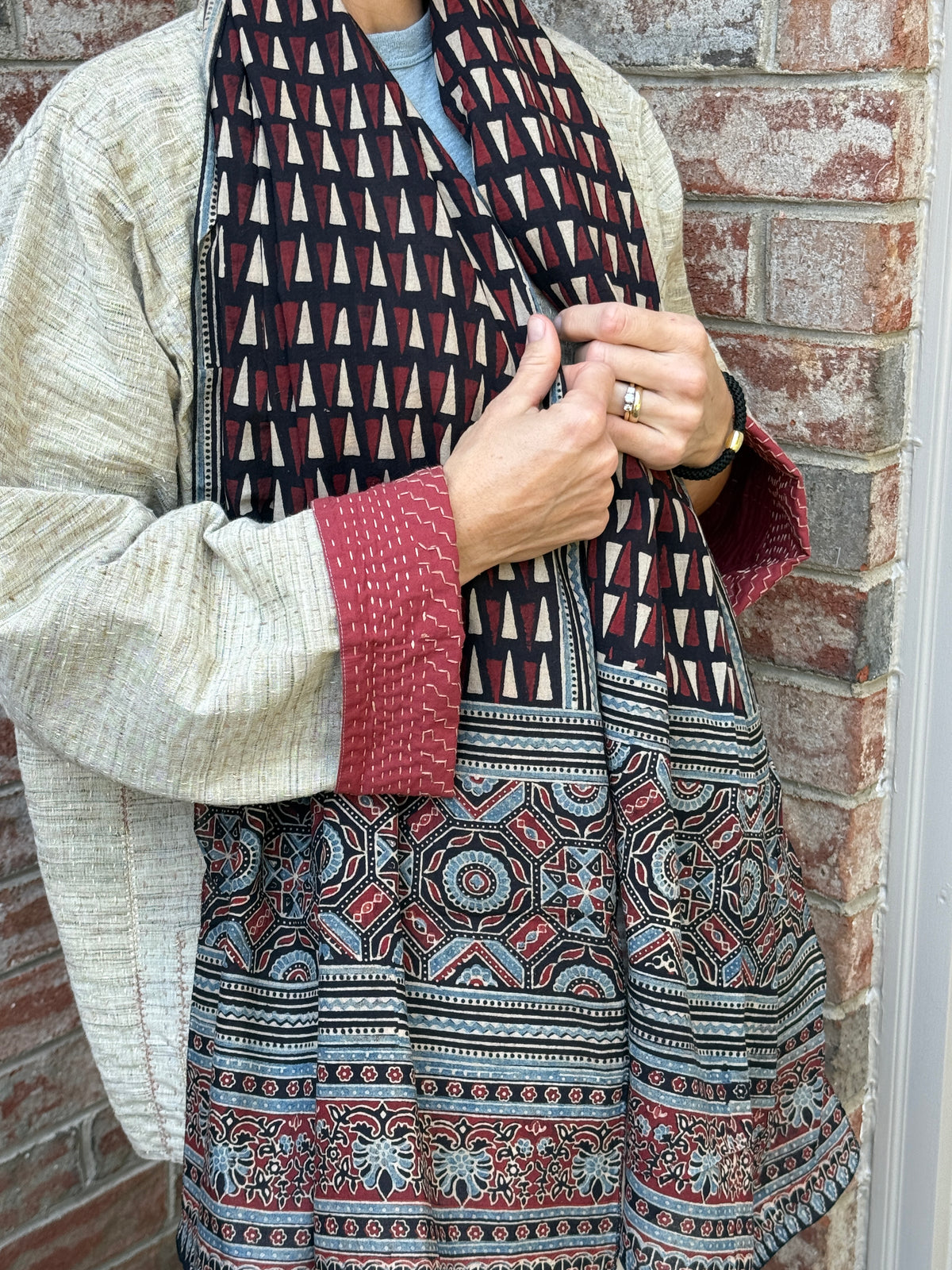 Block Print Rectangular Kutch Scarf - Ladakh