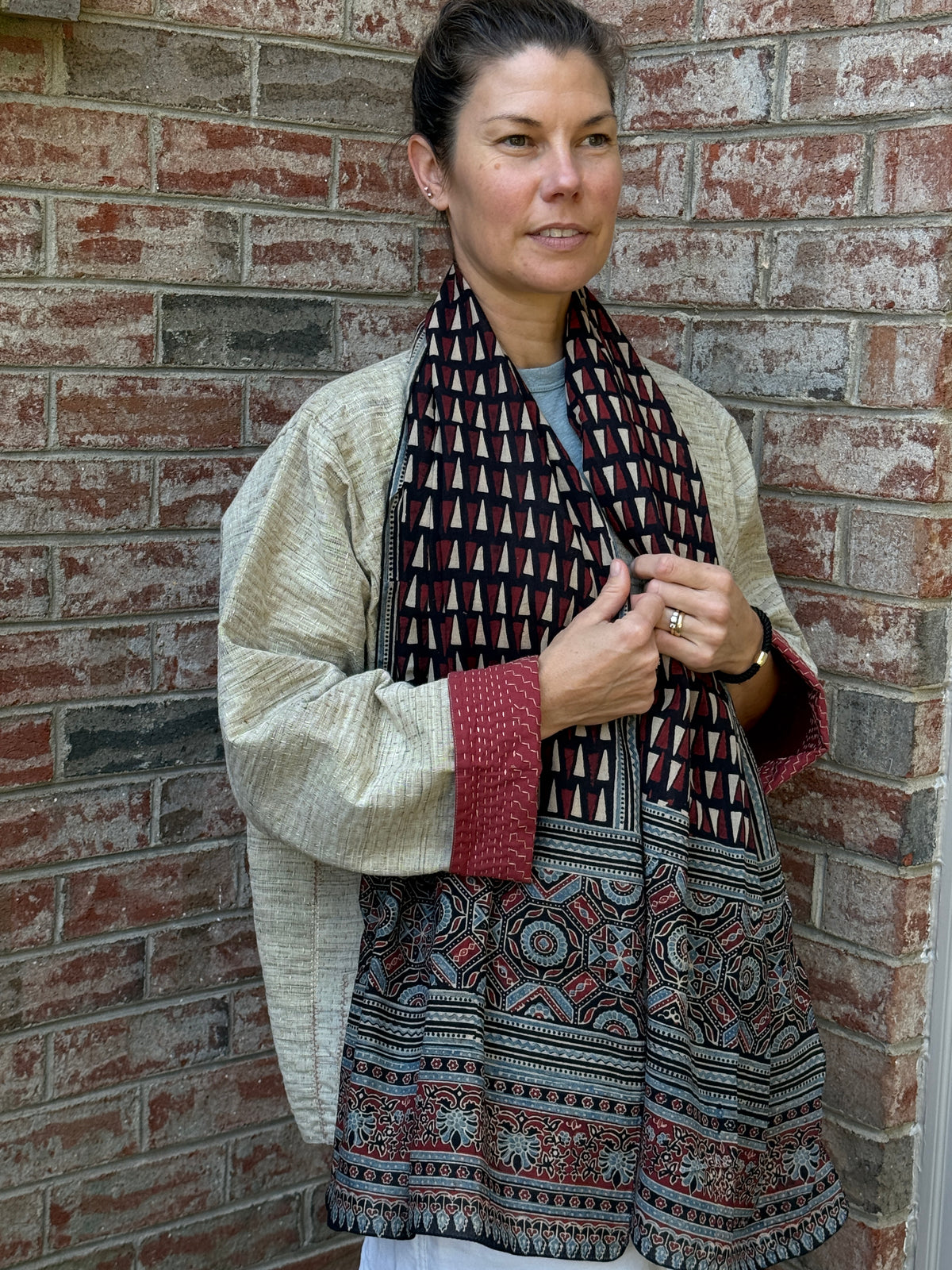 Block Print Rectangular Kutch Scarf - Ladakh