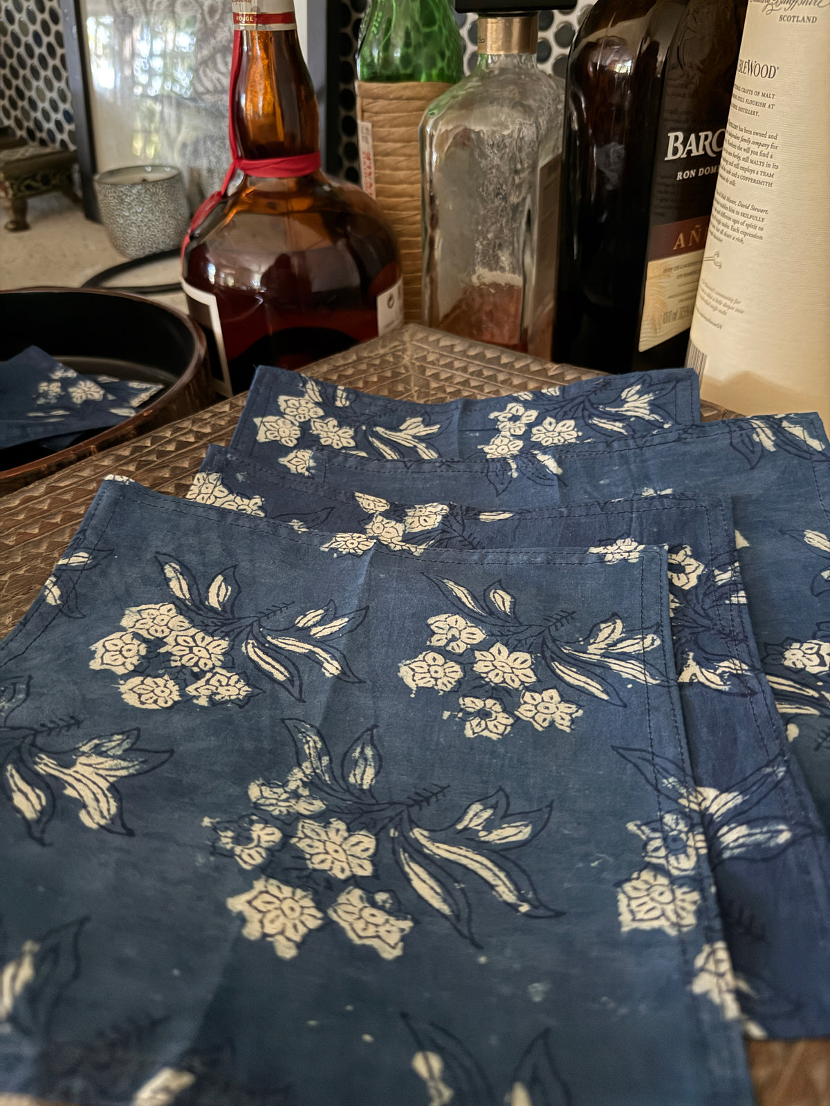 Cocktail Napkins - Midnight Bloom (Set of 4)