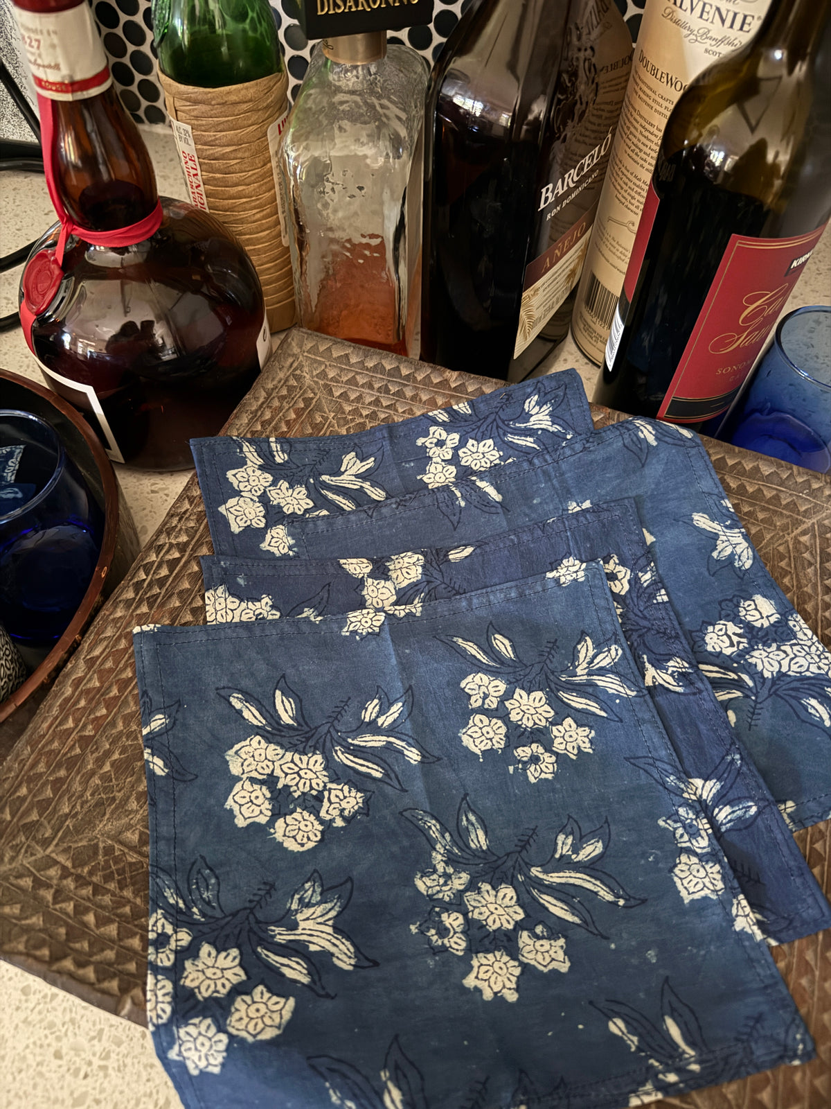 Cocktail Napkins - Midnight Bloom (Set of 4)