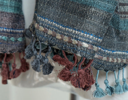 Raw Silk and Khadi Shawl - Cinnamon & Sage