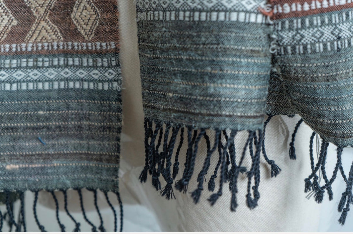 Raw Silk Handwoven Shawl - Riverbed