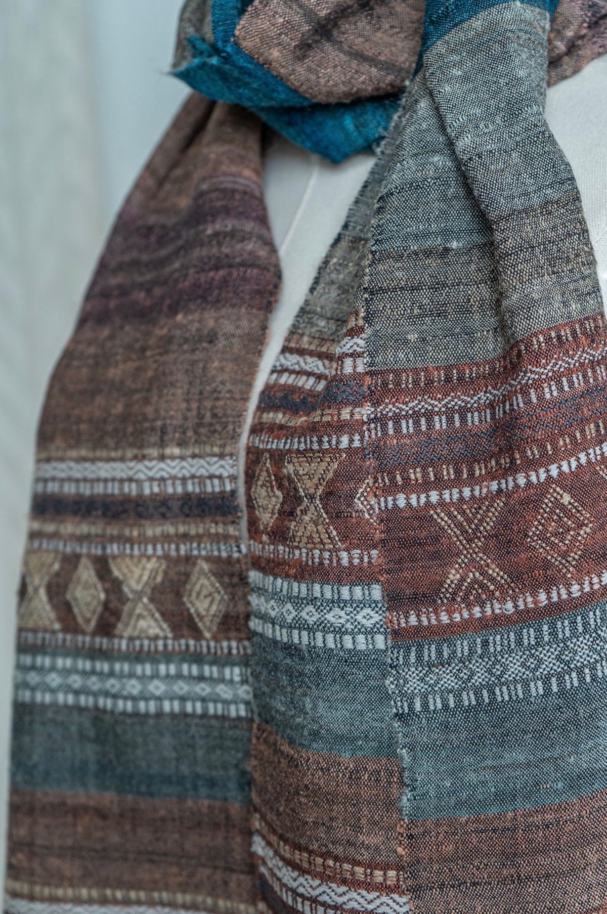 Raw Silk Handwoven Shawl - Riverbed