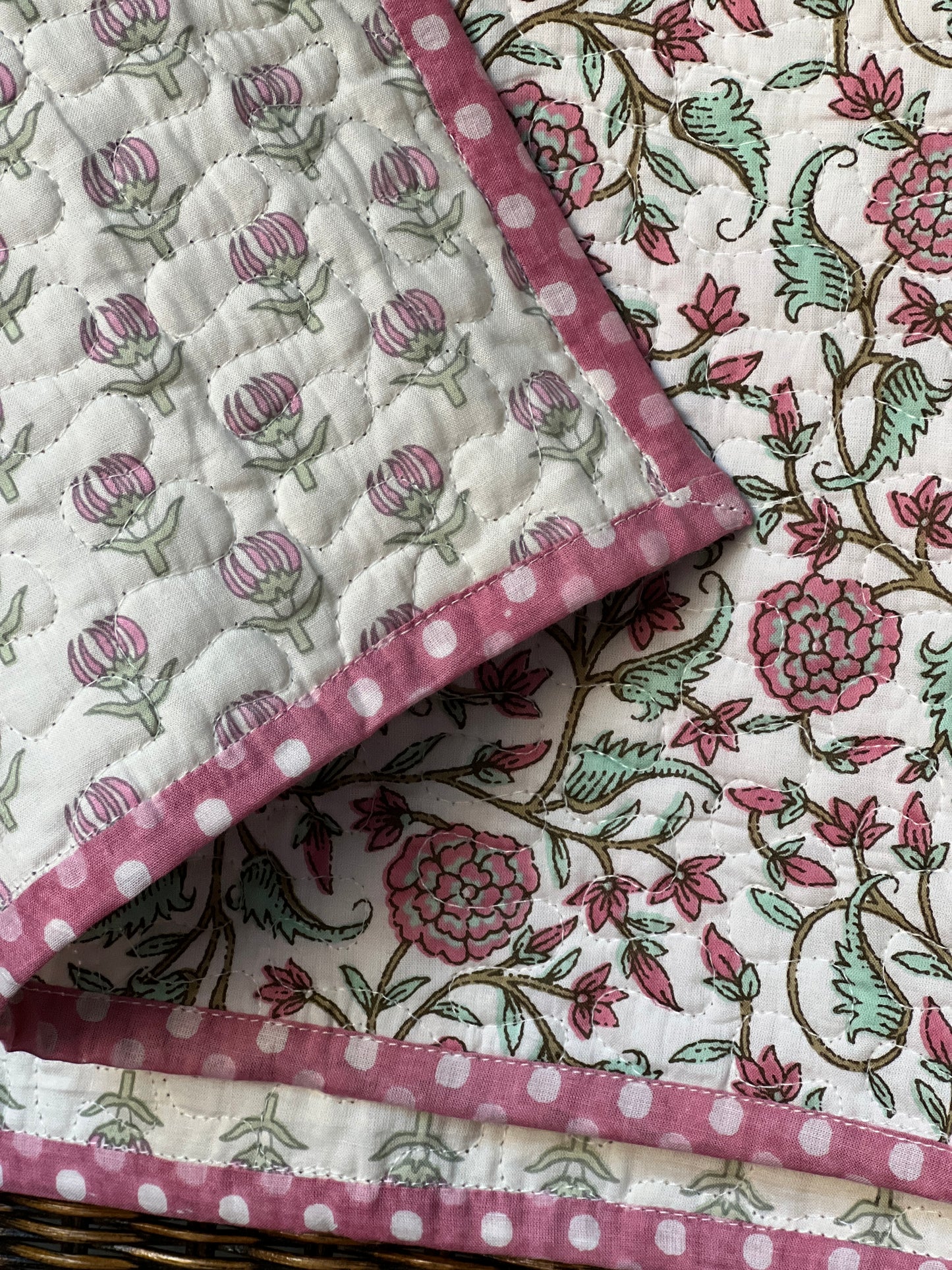 Crib Quilt, Polka & Petunia