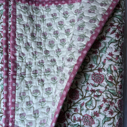 Crib Quilt, Polka & Petunia