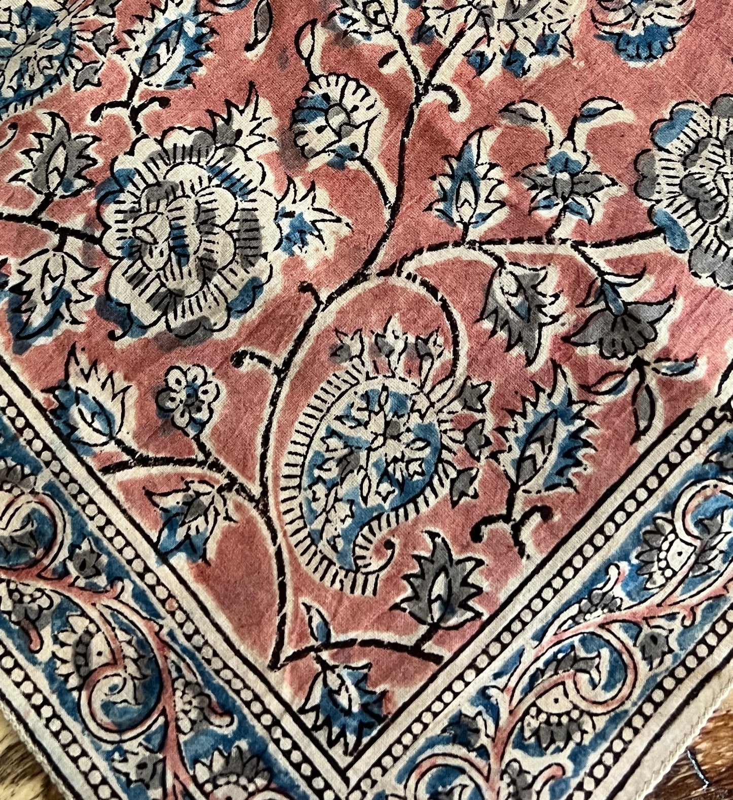 Bandana, Kalamkari Print - Pink Lemonade