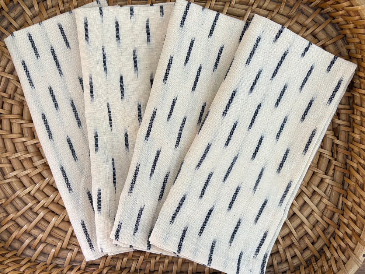 Table Napkins - Block Print - Ikat Dash