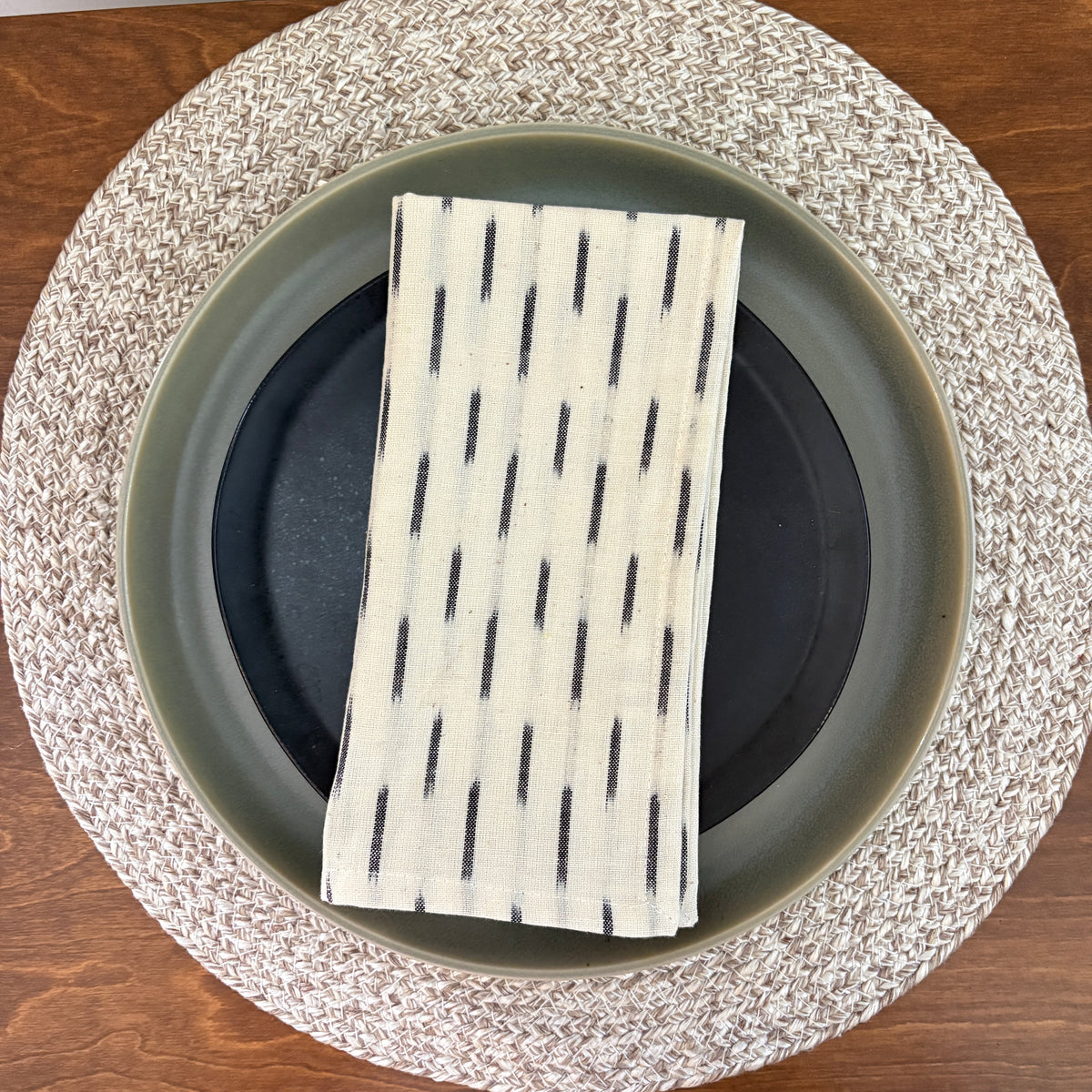 Table Napkins - Block Print - Ikat Dash