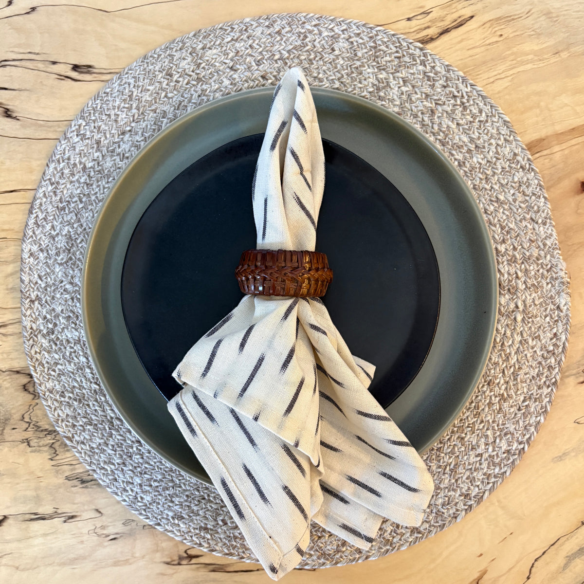 Table Napkins - Block Print - Ikat Dash